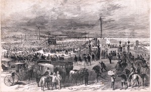 A sketch of the dedication ceremony held on September 17, 1867 (Frank Leslie's Illustrated Famous Leaders and Battle Scenes of the Civil War, 1896)