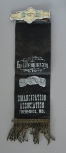 Ribbon of the Emancipation Association of Frederick, Maryland, c.late nineteenth century (Courtesy of L. Tilden Moore)