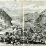 Confederate artillery is positioned on the heights in Harpers Ferry to command the railroad bridge and the Chesapeake and Ohio Canal (Paul Fleury Mottelay and T. Campbell-Copeland, eds., The Soldier in Our Civil War: A Pictorial History of the Conflict, 1861-1865, Vol. 1 [New York: Stanley Bradley Publishing Company, 1893], 394-395)
