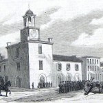 The town hall of Hagerstown, protected by the Dahlgren Howitzer Battery of Philadelphia (The New-York Illustrated News, October 11, 1862; courtesy of Princeton University Library)