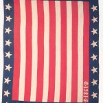 The maker of this Union flag quilt is not known, but the quilt is believed to have come from Washington County. Created in 1861, during the first year of the Civil War, it is adorned with thirty-four stars. (Image from Gloria Seaman Allen and Nancy Gibson Tuckhorn, A Maryland Album Quiltmaking Traditions, 1634-1934 [1995])