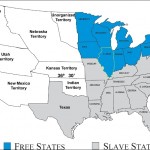 A map showing free and slave states in the United States in 1860, on the eve of the Civil War (Lincoln Home National Historic Site, NPS)