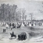 Camp of the 13th Massachusetts at Williamsport, Maryland (Cpl. H. Bacon, artist; The New-York Illustrated News, March 8, 1862; courtesy of Princeton University Library)