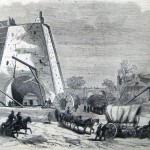 The supply trains for General Burnside's corps stream past the Antietam Iron Works on the Antietam Creek (A. Lumley, artist; The New-York Illustrated News, October 25, 1862; courtesy of Princeton University Library)