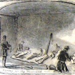 Caring for the wounded after the Battle of Falling Waters (Harper's Weekly, July 27, 1861; NPS History Collection)