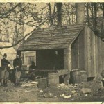 The cookhouse for the 13th Massachusetts Infantry Regiment in Williamsport (Courtesy of Brad Forbush, http://www.13thmass.org/)