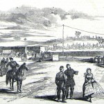 At the railroad station in Charlestown, VA, a local woman refuses to acknowledge two nearby Union officers; the author of the accompanying article writes that he will never forget how she turned up her nose. I doubt if she will ever get it down again. (Frank Leslies Illustrated News, November 15, 1862; courtesy of Princeton University Library)