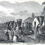 Locomotives damaged by the Confederates before they vacated Martinsburg, VA (Harper's Weekly, August 3, 1861; NPS History Collection)
