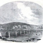 Ruins of the Potomac River bridge at Berlin (now Brunswick), MD (Harper's Weekly, September 7, 1861; NPS History Collection)