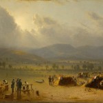 "Camp of the Seventh Regiment near Frederick, Maryland, 1863," painted by Sanford R. Gifford in 1864, and showing the 7th Regiment of the New York State Militia encamped between Frederick and Jefferson following the Battle of Gettysburg (Courtesy of the New York State Military Museum)