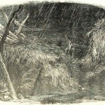 Officers of the 12th Massachusetts Regiment trying to find cover on a stormy night near Hyattstown (Frank Leslie's Illustrated Newspaper, September 14, 1861; NPS History Collection)