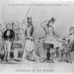 This image by Winslow Homer shows the vicious caning of Senator Charles Sumner of Massachusetts by Representative Preston Brooks of South Carolina in 1856 over the issue of slavery, one of the incidents in the 1850s that created a deep division between the North and the South (Library of Congress)