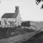 The heavily damaged Lutheran Church in Sharpsburg, Maryland, after the battle (September 1862, Alexander Gardner, photographer; Library of Congress) 