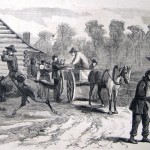 Union soldiers getting rations of hard tack (F. H. Bellew, artist; The New-York Illustrated Newspaper, August 8, 1863; courtesy of Princeton University Library)