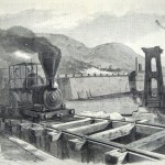 Union railway cars filled with hay, oats and corn catch fire on the bridge at Harpers Ferry (The New-York Illustrated News, November 22, 1862; courtesy of Princeton University Library)