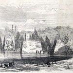 The Baltimore and Ohio Railroad bridge at Monocacy Junction after it was destroyed by Confederates in September 1862 (Frank Leslie's Illustrated Newspaper, October 4, 1862; courtesy of Princeton University Library)