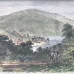 Harpers Ferry from the vantage point of Loudoun Heights (Frank H. Schell, artist; Frank Leslies Illustrated Newspaper, September 19, 1863; Harpers Ferry National Historical Park)