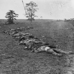 Bodies of Confederate dead arrayed for the camera (September 1862, Alexander Gardner, photographer; Library of Congress)