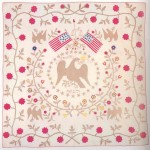 Twenty-year-old Margaret E. Buckey, of Frederick County, made this quilt in 1857, expressing her patriotic feelings. The Liberty Pole between the two flags may also have expressed anti-slavery feelings, as Buckey was a member of the anti-slavery Brethren Church and also lived near anti-slavery Quakers. See Gloria Seaman Allen and Nancy Gibson Tuckhorn, A Maryland Album, Quiltmaking Traditions, 1634-1934 (1995), 153-55. (Historical Society of Carroll County; courtesy of the MD Assoc. for Family and Community Education)