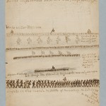 1929 sketch by I.G. Bradwell, former member of the 31st Georgia, showing battle lines at the Battle of Monocacy, and troops marching to the battle (Monocacy National Battlefield)