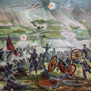 gettysburg A colorized version of the Confederate attack on Union lines on July 3 (Alfred R. Waud, artist; Harper’s Weekly, August 8, 1863; NPS History Collection)